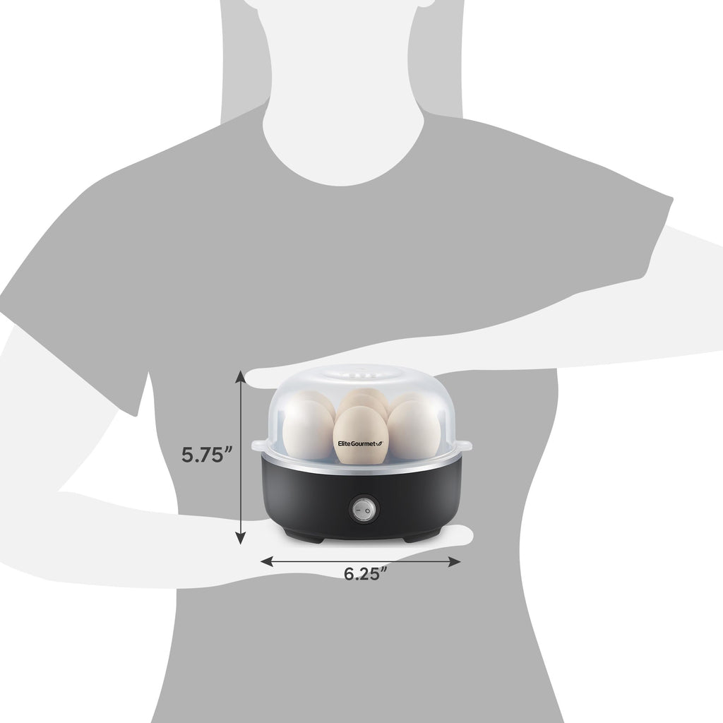 Elite Gourmet Easy Egg Cooker – 7-Egg Electric Cooker with Auto Shut-Off, Retro Mint