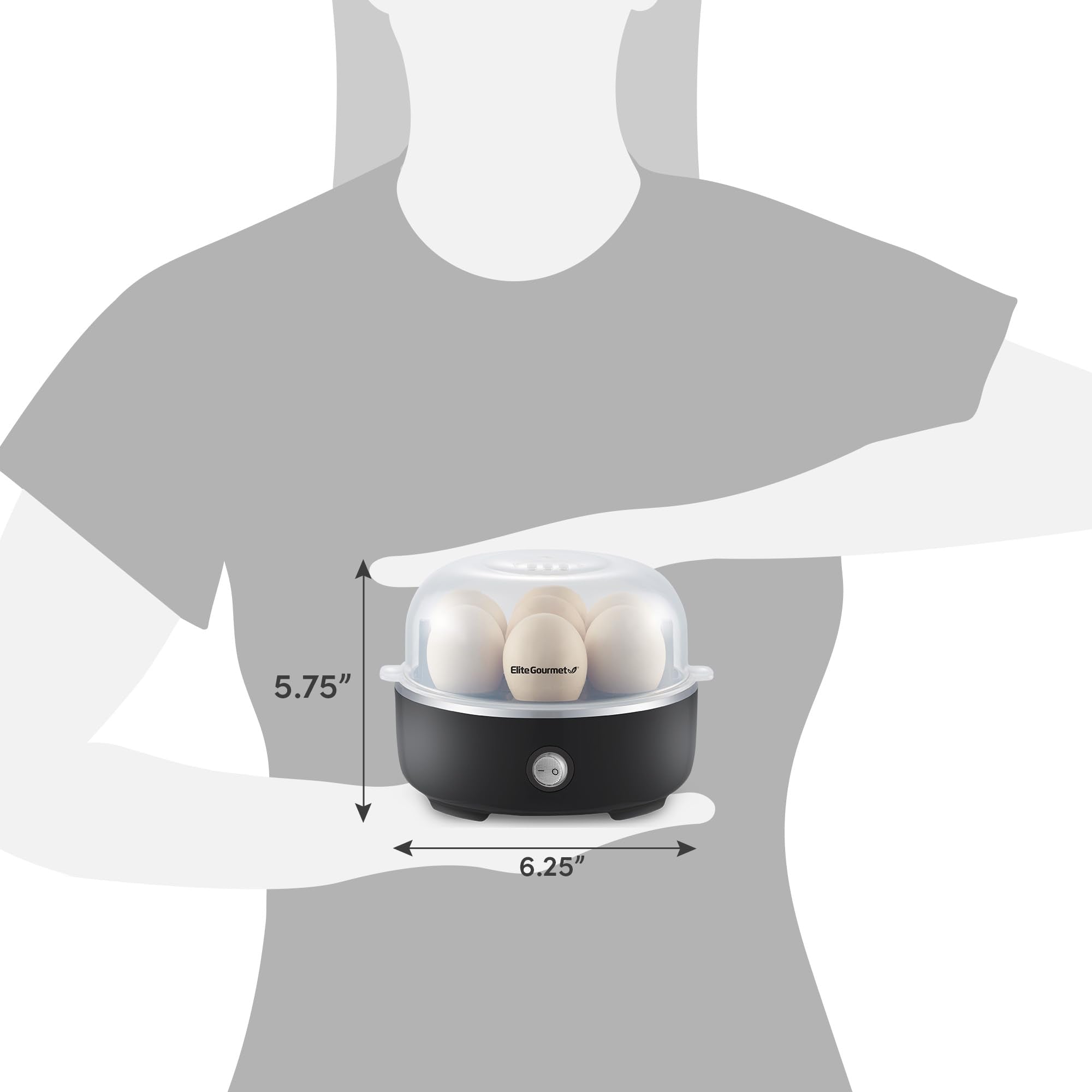 Elite Gourmet Easy Egg Cooker – 7-Egg Electric Cooker with Auto Shut-Off, Retro Mint