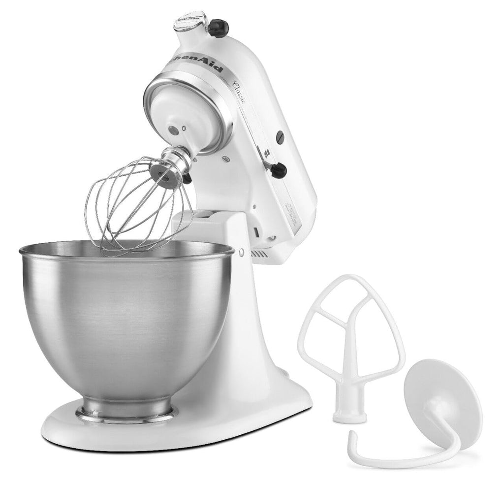 KitchenAid Classic Series 4.5 Qt Tilt-Head Stand Mixer – 275W, 10 Speeds, White