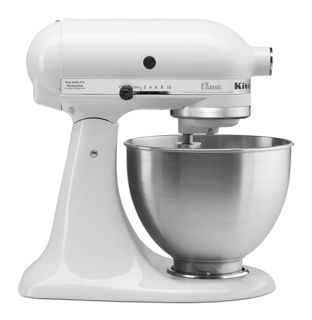 KitchenAid Classic Series 4.5 Qt Tilt-Head Stand Mixer – 275W, 10 Speeds, White