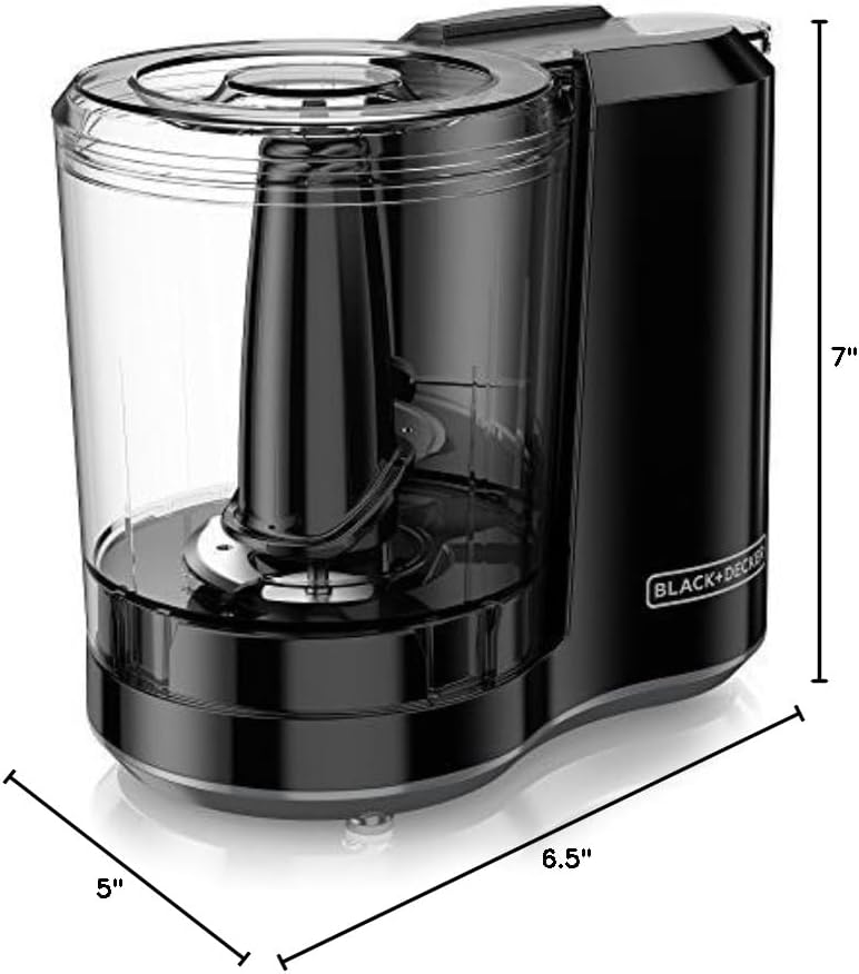 BLACK+DECKER 1.5-Cup Electric Food Chopper, One Touch Pulse, 150W Motor, Stay-Sharp Blade, Dishwasher Safe