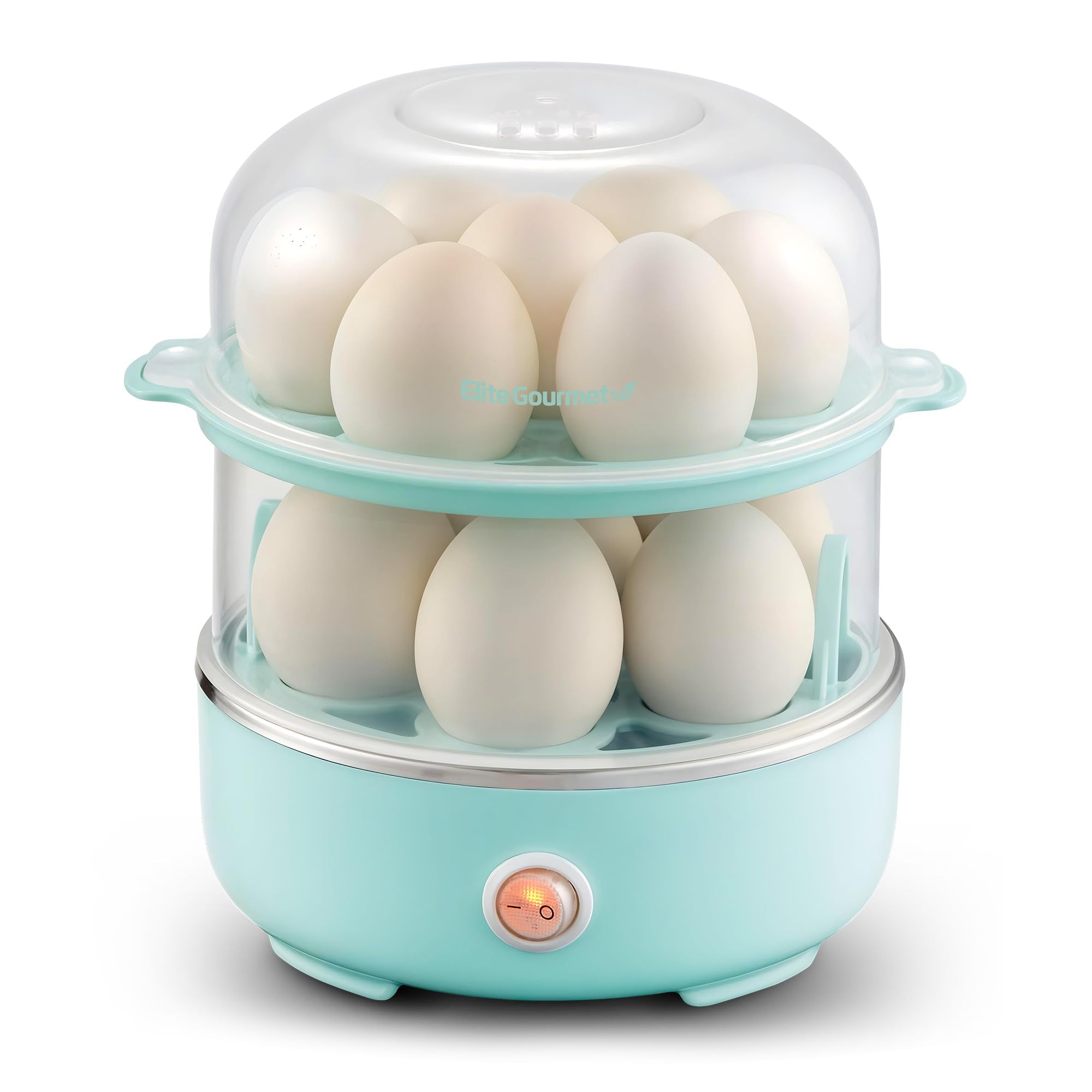Elite Gourmet Easy Egg Cooker – 7-Egg Electric Cooker with Auto Shut-Off, Retro Mint