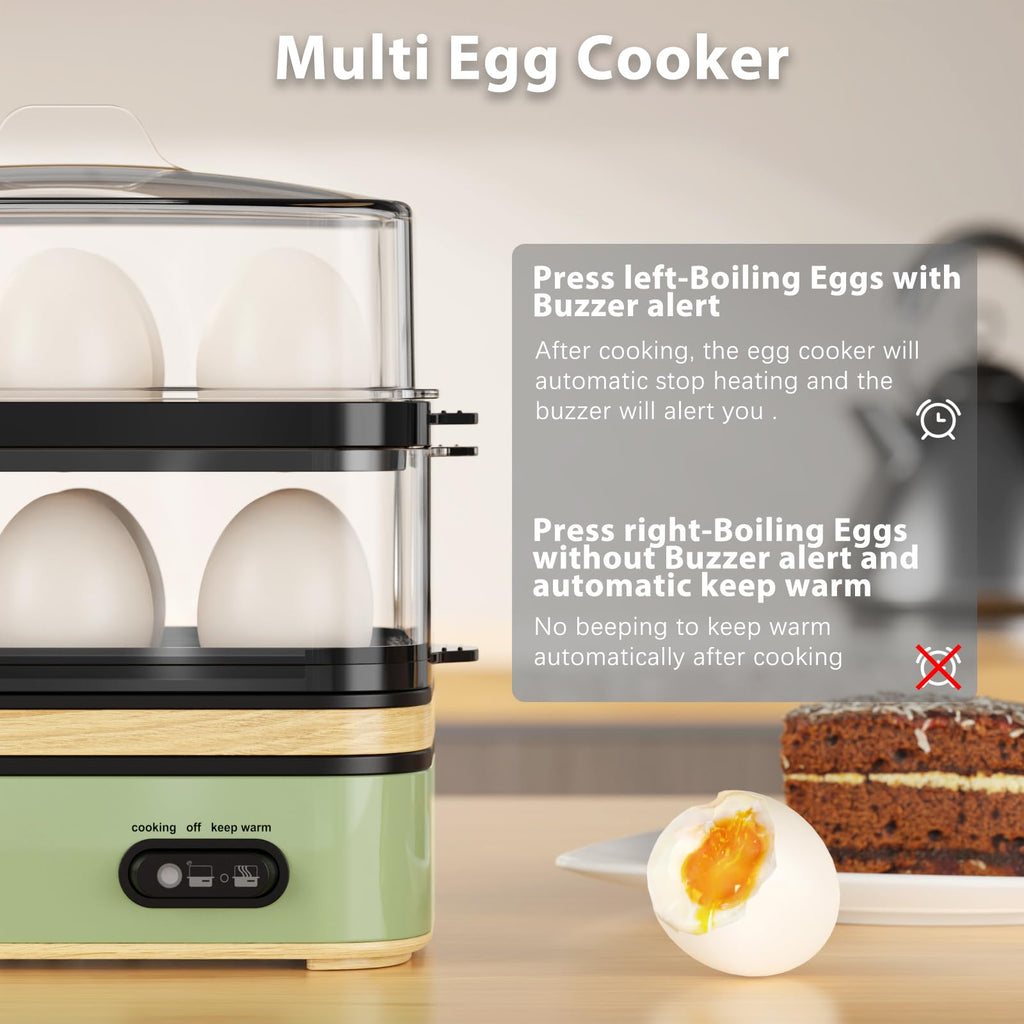 Evoloop Rapid Egg Cooker – 12-Egg Electric Cooker with Poacher, Omelet Maker & Steamer