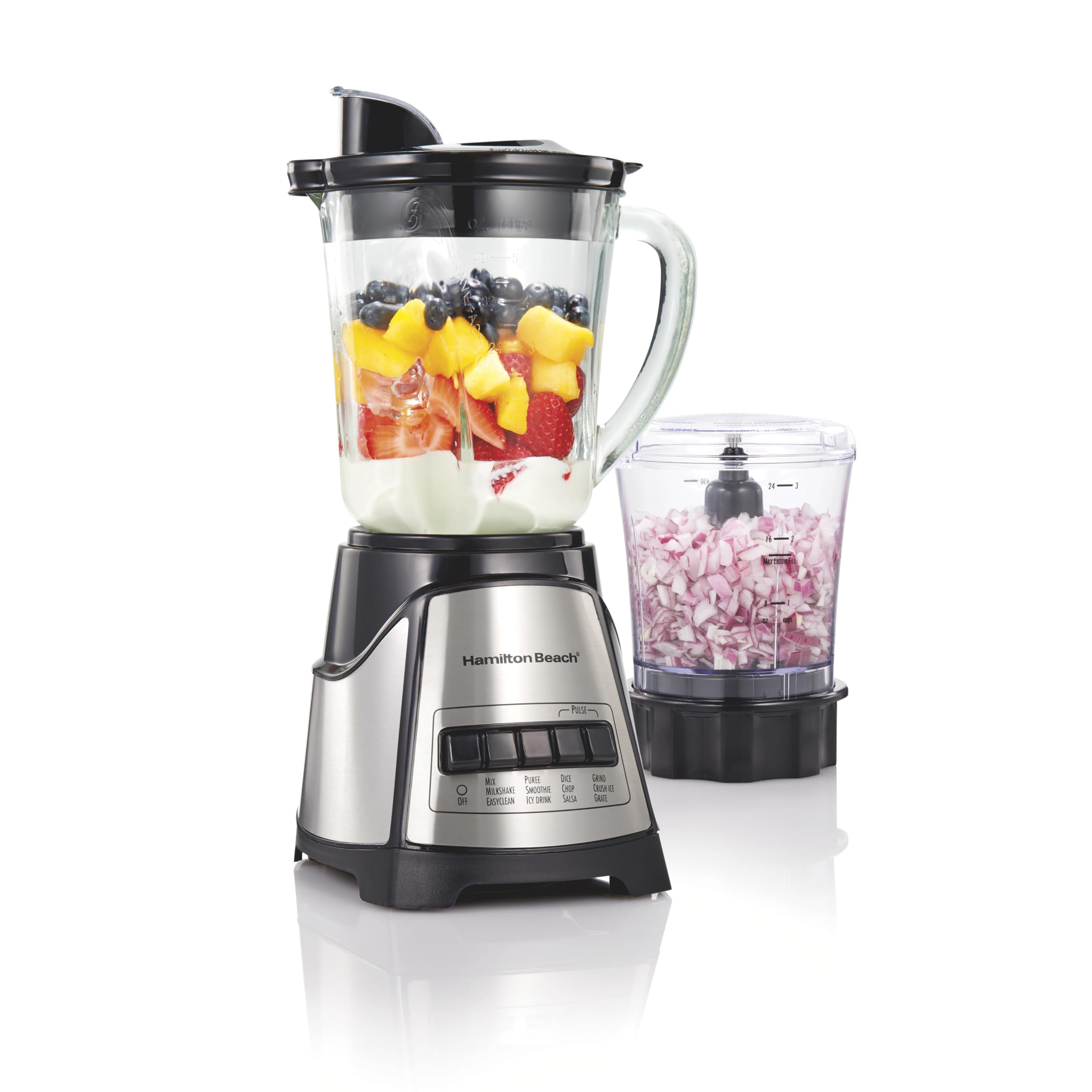 Hamilton Beach Power Elite Wave Action Blender – 700W, 40 oz Glass Jar, 12 Functions