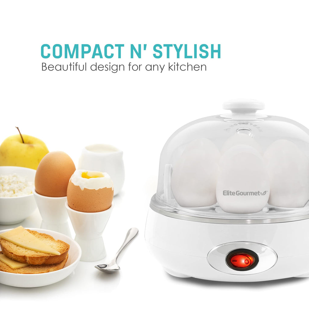 Elite Gourmet Easy Egg Cooker – 7-Egg Electric Cooker with Auto Shut-Off, Retro Mint