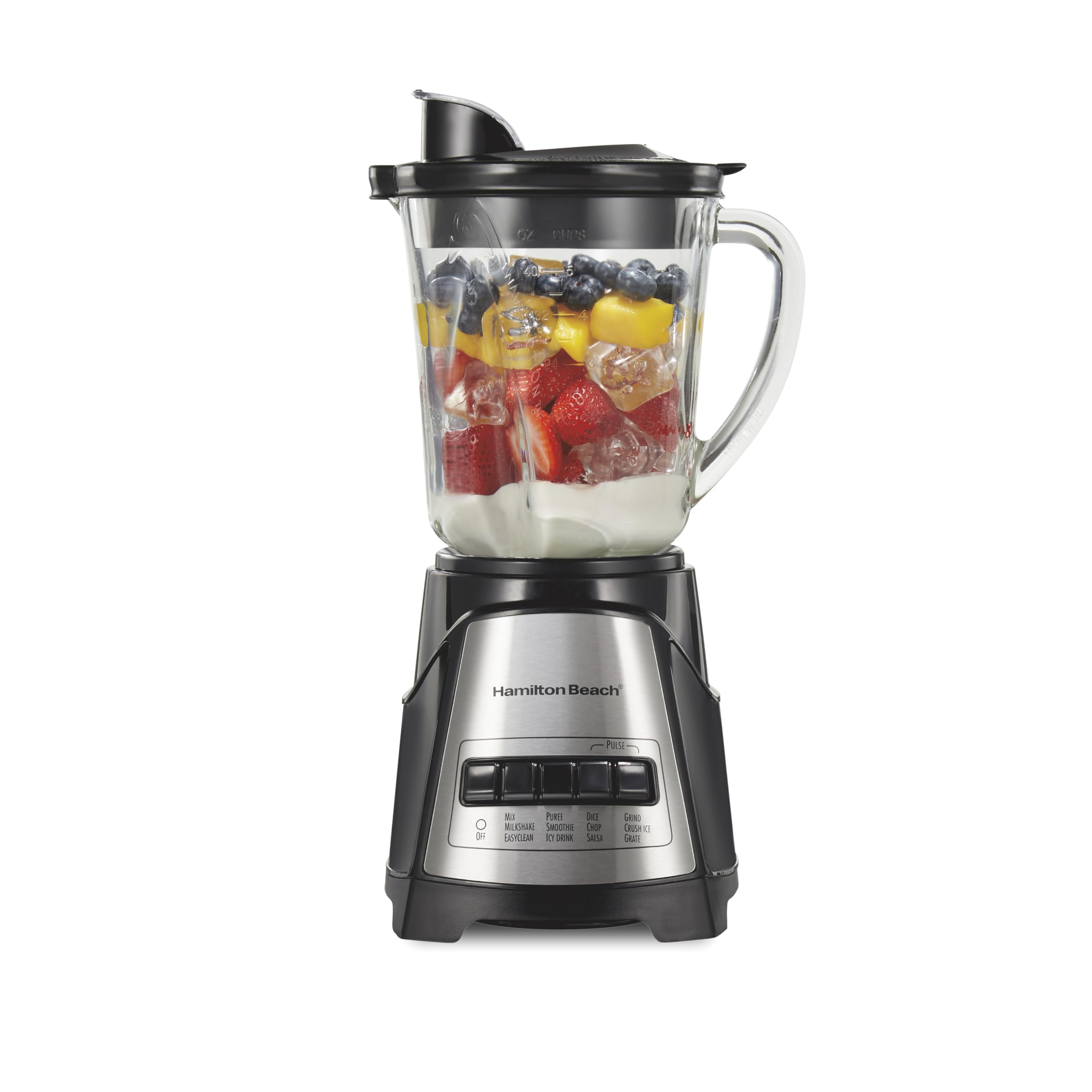 Hamilton Beach Power Elite Wave Action Blender – 700W, 40 oz Glass Jar, 12 Functions