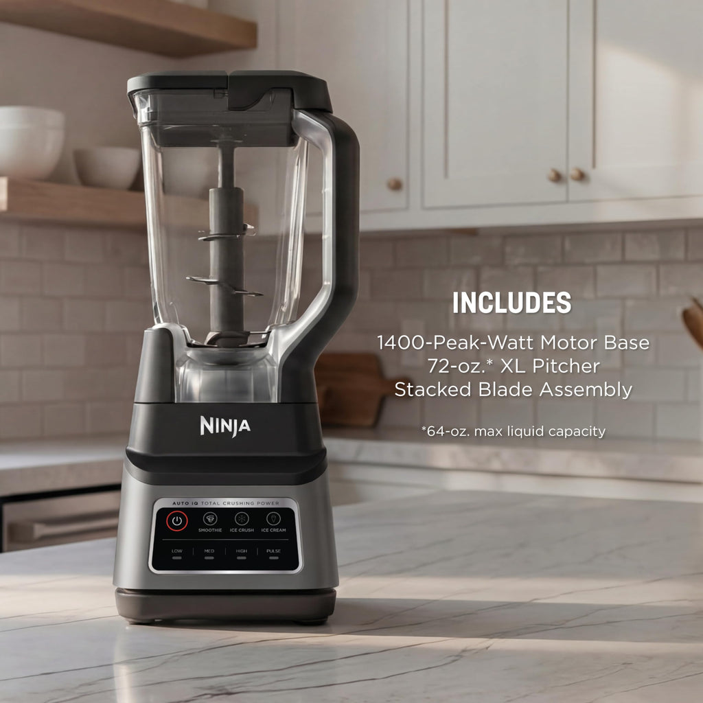 Ninja Professional Plus Blender with Auto-iQ | Smoothie and Ice Cream Maker, Frozen Drink Mixer, Margarita Machine | 3 Auto-iQ Presets, 1400W, 72-oz. Total Crushing Pitcher | Dark Grey | BN701