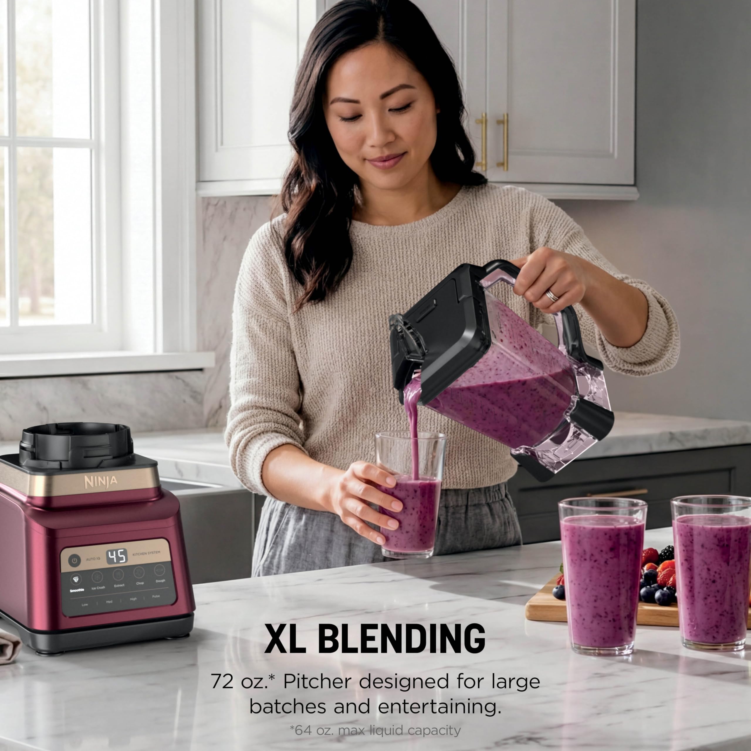 Ninja Professional Plus Blender with Auto-iQ | Smoothie and Ice Cream Maker, Frozen Drink Mixer, Margarita Machine | 3 Auto-iQ Presets, 1400W, 72-oz. Total Crushing Pitcher | Dark Grey | BN701
