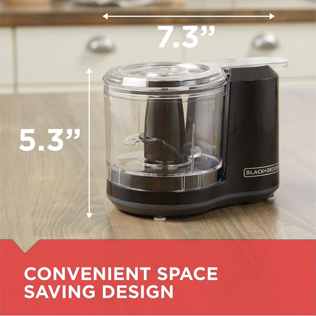 BLACK+DECKER 1.5-Cup Electric Food Chopper, One Touch Pulse, 150W Motor, Stay-Sharp Blade, Dishwasher Safe