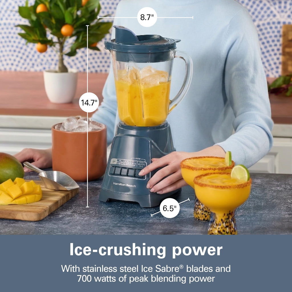 Hamilton Beach Power Elite Wave Action Blender – 700W, 40 oz Glass Jar, 12 Functions