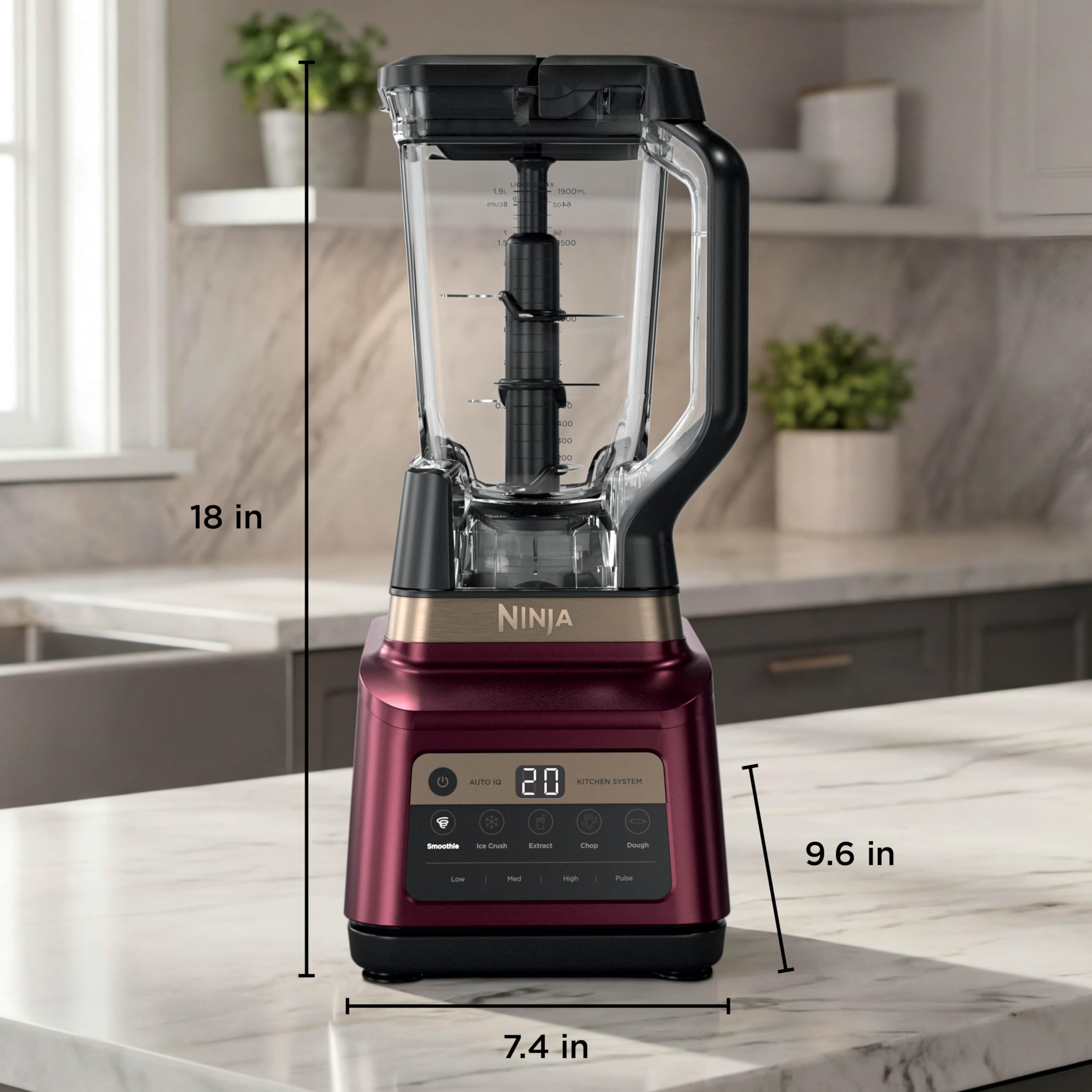Ninja Professional Plus Blender with Auto-iQ | Smoothie and Ice Cream Maker, Frozen Drink Mixer, Margarita Machine | 3 Auto-iQ Presets, 1400W, 72-oz. Total Crushing Pitcher | Dark Grey | BN701