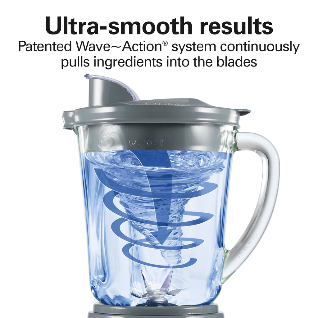 Hamilton Beach Power Elite Wave Action Blender – 700W, 40 oz Glass Jar, 12 Functions