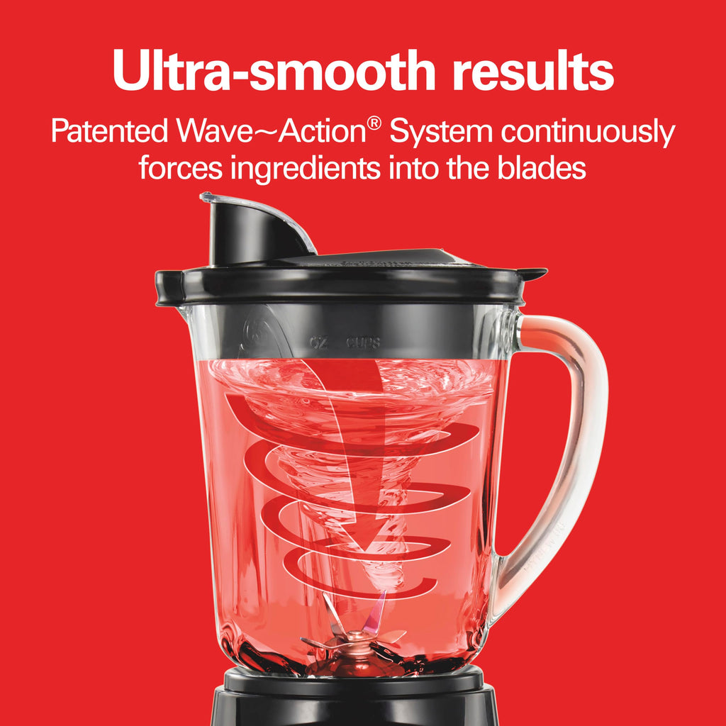 Hamilton Beach Power Elite Wave Action Blender – 700W, 40 oz Glass Jar, 12 Functions