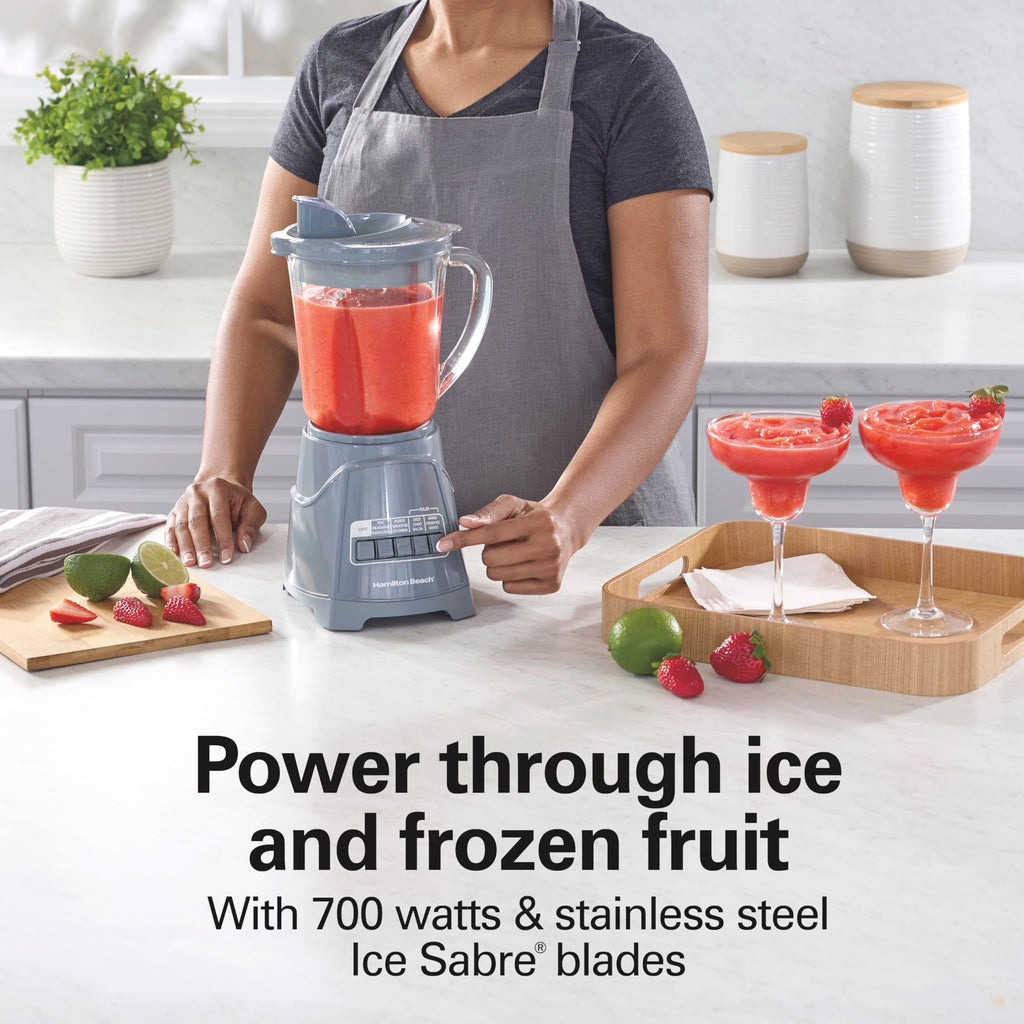 Hamilton Beach Power Elite Wave Action Blender – 700W, 40 oz Glass Jar, 12 Functions