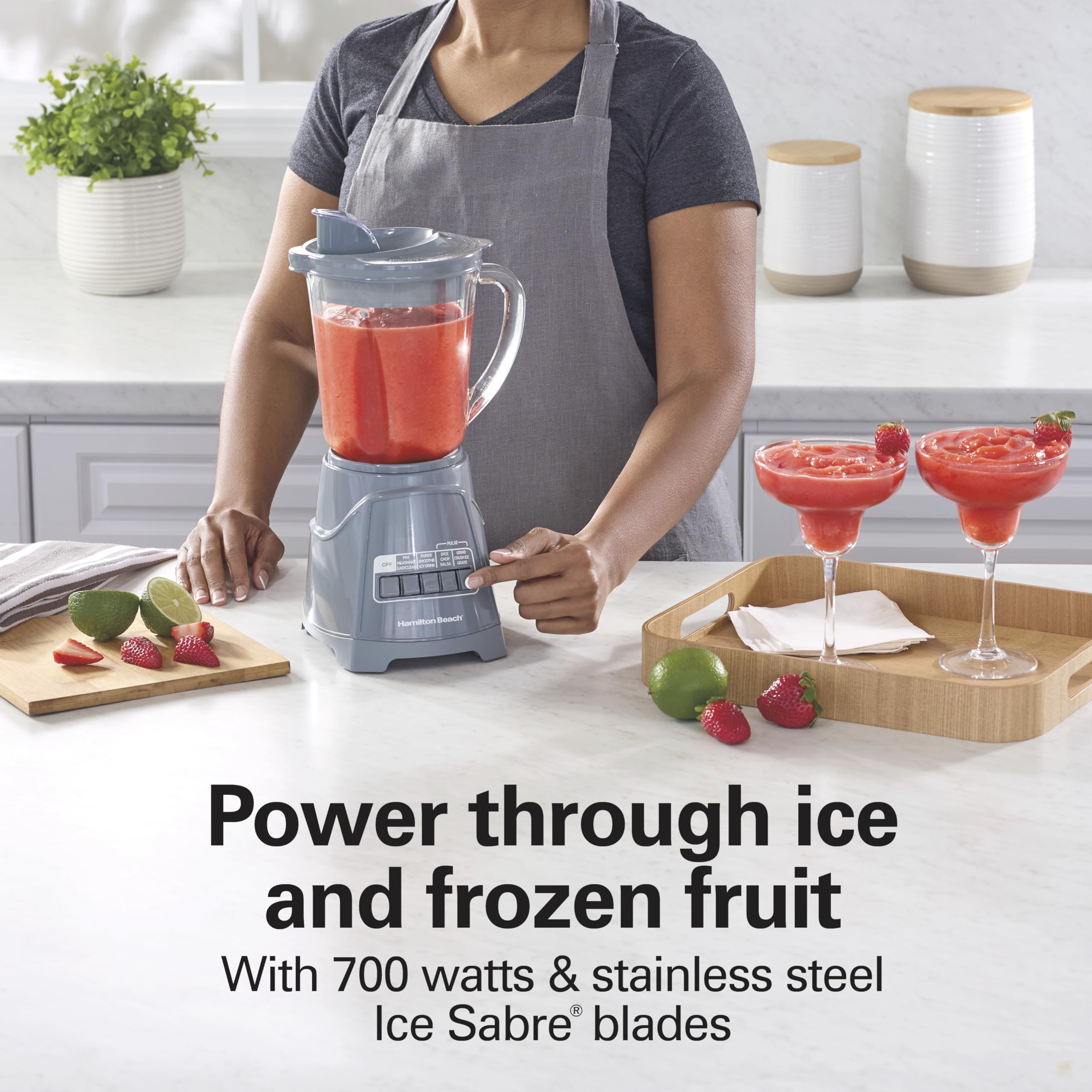 Hamilton Beach Power Elite Wave Action Blender – 700W, 40 oz Glass Jar, 12 Functions